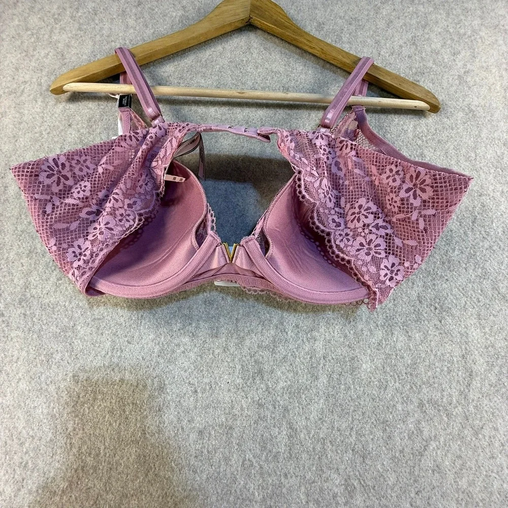 Victorias Secret Love Cloud Lightly Lined Demi Bra Pink Floral Lace 36D NWT